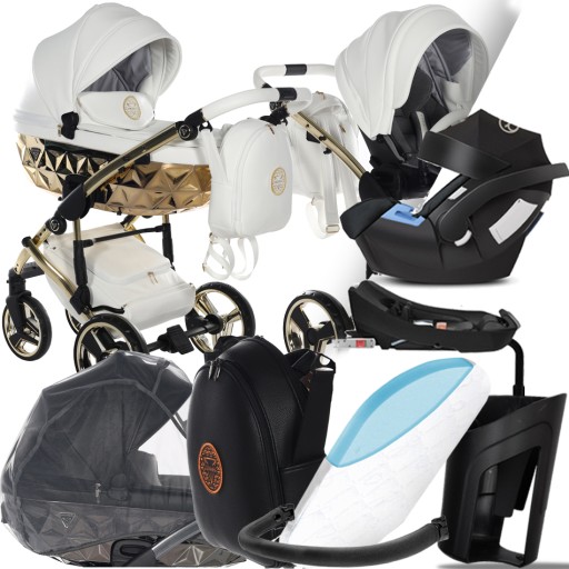 Візок 4в1 Junama Diamond Hand Craft 08 White/Gold