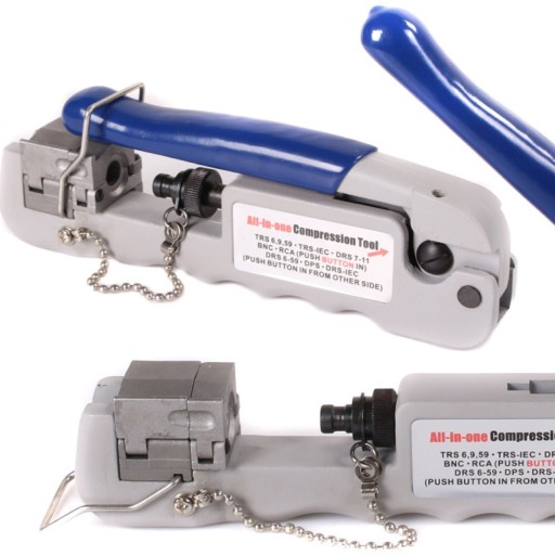 УНИВЕРСАЛЬНЫЙ ОБЖИМНЫЙ ИНСТРУМЕНТ для кабелей RG59, RG6, RG11, BNC, F, IEC, RCA