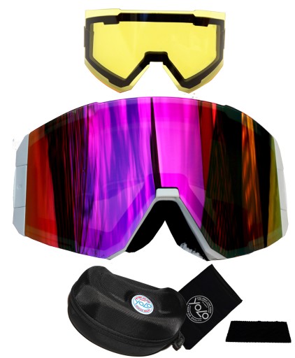 Гірськолижні окуляри YOLO PINK ALPINE UV-400 фільтр кат.3