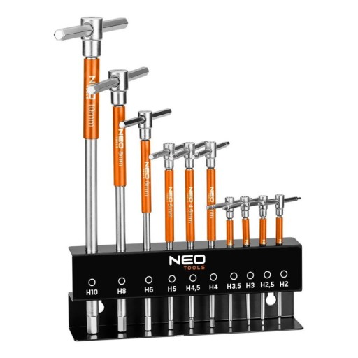 Klucze trzpieniowe z przetyczką Zestaw 10 szt w stojaku 2-10 mm Neo 09-509