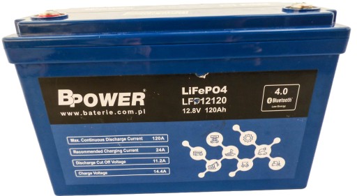Lifepo4 літієва батарея 12.8v 120ah bluetooth bpower lfp12120