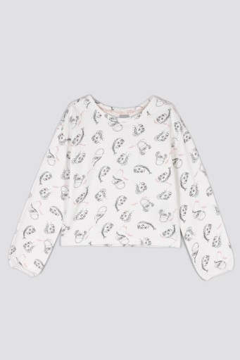 Дитячий світшот Lemon Explore розмір 158 довгий рукав білий