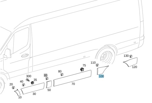 A91069003019K83 - НАКЛАДКА НА КРЫЛО 1 TL - SPRINTER 910