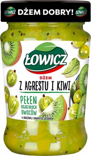 ŁOWICZ Dżem niskosłodzony AGREST KIWI 280g