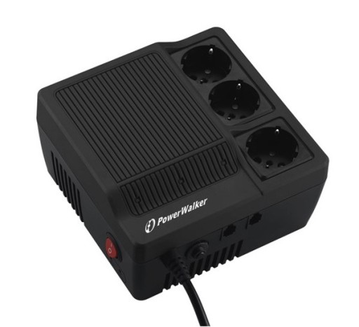 Стабилизатор напряжения powerwalker avr светодиодный 220/230/240 в 600 ва 3 x schuko