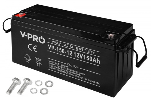 Agm акумулятор вольт польща vpro 150ah ups інвертор конвертер