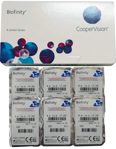 COOPER VISION BIOFINITY SOCZEWKI MIESIĘCZNE 6 SZT MOC -1,5