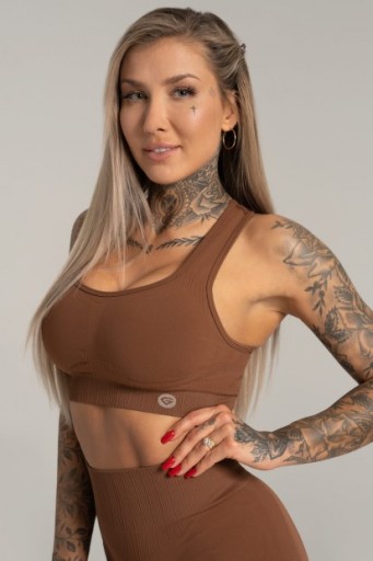 Спортивний бюстгальтер Gym Glamour L, бежево-коричневий