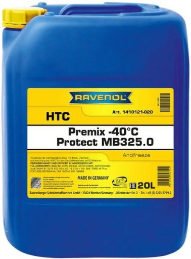 RAVENOL HTC PROTECT MB325.0 PREMIX -40C READY COOLANT 20L