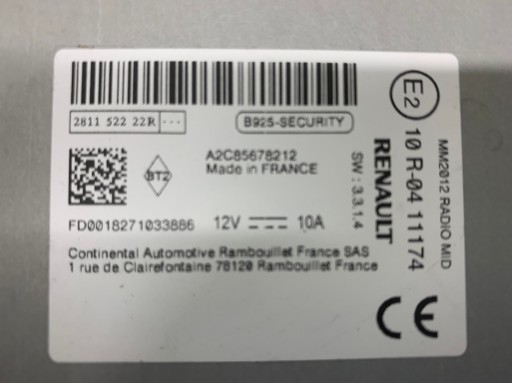 RADIO player navigation devices 281152222R RENAULT ZOE 12-19