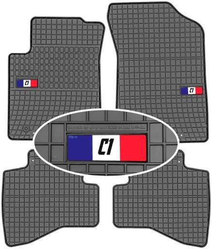 Citroen C1 II 2014- Dywaniki gumowe Frogum Emblemat