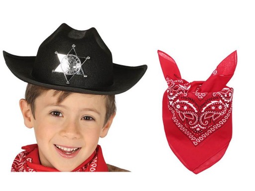 КОСТЮМ КОВБОЙСЬКИЙ КАПЕЛЮХ ШАРФ 2 шт
