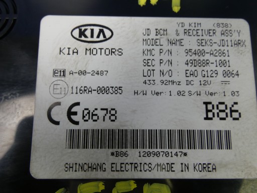 KIA CEED II I30 I20 modul Bedienteil BCM