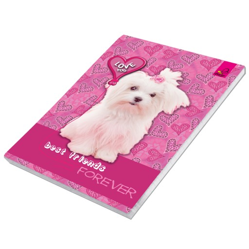 Блокнот Бі-Бі А6, білий, відтінки рожевого