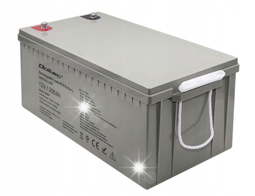 Аккумулятор agm qoltec 12 в 200 ач лодка кемпер участок солнечный ибп преобразователь