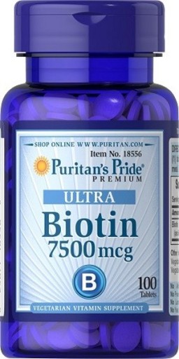 Biotín 7,5mg VLASY KOŽA 100tabs Puritans Pride