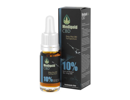 OLEJ KONOPNY CBD 10% MEDIGOLD 10ml SZWAJCARIA (8718819550235