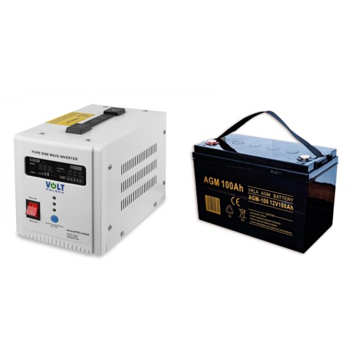Аварийный блок питания volska sinus pro 800e + аккумулятор 100ah 12v vrla agm