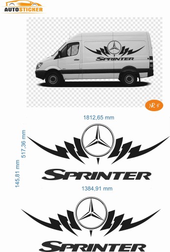 НАКЛЕЙКИ НАКЛЕЙКИ ШПОН АВТОБУС MERCEDES SPRINTER МОДЕЛЬ 05