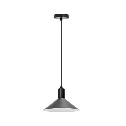 Metalowa Lampa Wisząca Kapelusz Czarno-biała Mat E27 100cm