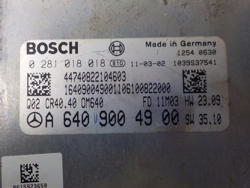 MERCEDES-BENZ computer control unit 0281018018 A6409004900