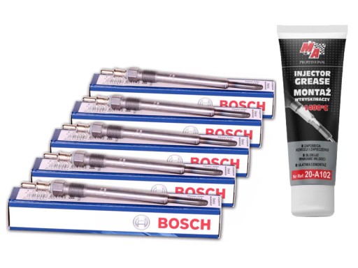 0 250 - 5 свечей накаливания bosch + смазка mercedes c w202 w203 270 cdi e w210
