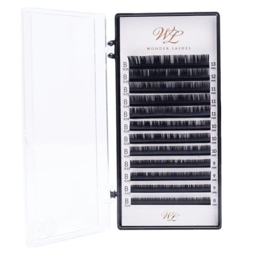 Wonder Lashes Rzęsy Jedwabne Na Paletce Czarne B 0,15 Mix 8-13 mm
