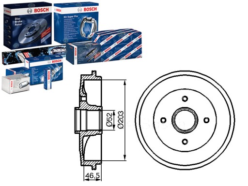 BOS0 986 - BOSCH ТОРМОЗНЫЕ БАРАБАНЫ PEUGEOT ЗАДНИЙ 106 206 207 1,0-