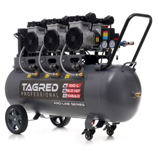 Tagred TA3389, Bezolejový kompresor s 100l, 230V, 6 piestov, 6000W | 10 BAR