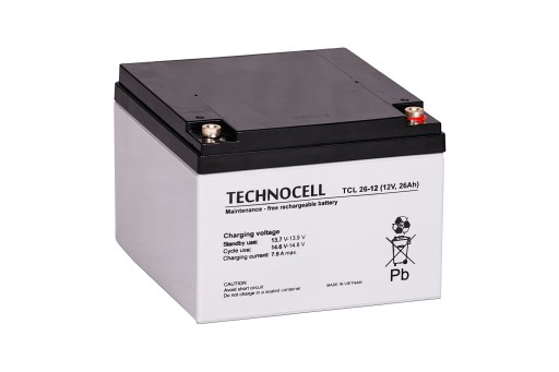 Аккумулятор agm battery technocell tcl26-12 12 в 26 ач для источника питания ups apc rbc