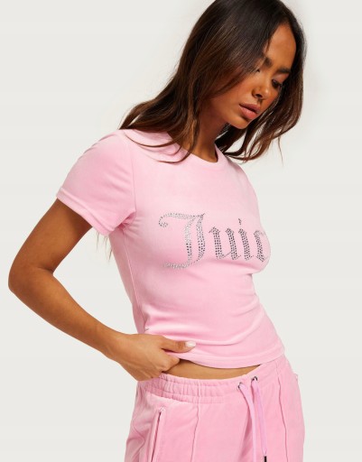 Juicy Couture NG5 lmh RUŽOVÁ BLÚZKA S KRÁTKYM RUKÁVOM ZDOBENIE S