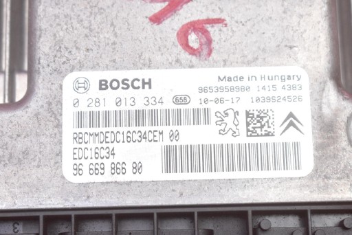 Centralina computer Motore 9666986680 0281013334 CITROEN C4 PICASSO 1 e 1.6