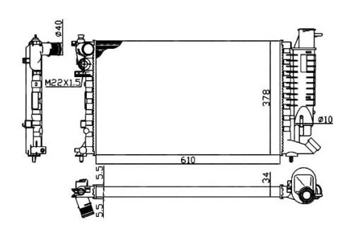 58092 - Кулер для воды nrf citroen zx 1.9 d (n2)