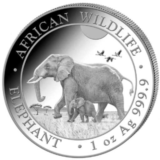 Słoń Somalijski 2022, African Somalia Elephant 1oz
