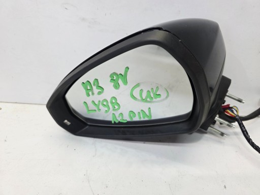 mirror exterior left EL. SKLADANE front AUDI A3 8V LY9B 12 PIN UK