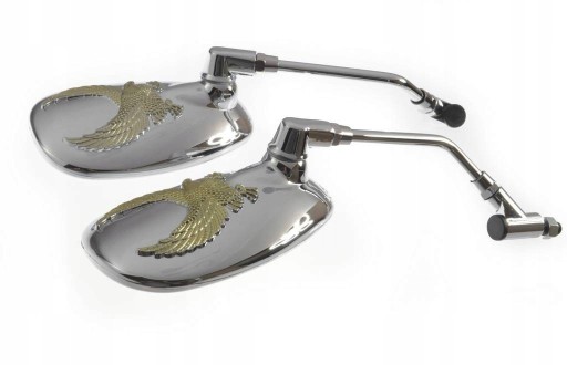 209-20201 - Хромовані дзеркала з злотим орлом на підніжці M10