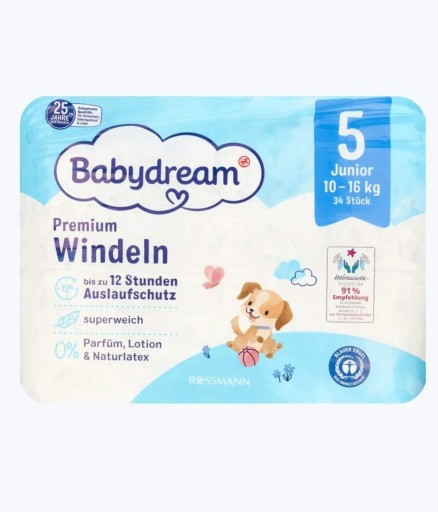 Babydream Premium pieluszki Junior 10-16 kg 34szt.