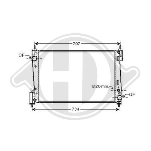 DCM2672 - Радіатор, система охолодження двигуна opel corsa d 3/5 trg. 06-11