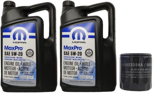 MOPAR 5W20 10л + ФИЛЬТР MO-339 JEEP RAM CHRYSLER