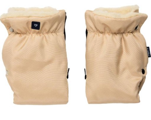 Рукавиці муфти з двох частин для коляски WOOL бежеві