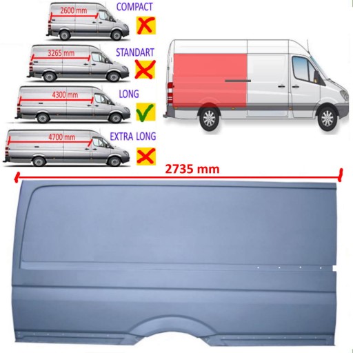 65556566fghffgf3652 - SPRINTER 906 MAX 4300 мм боковое заднее крыло PR 05-