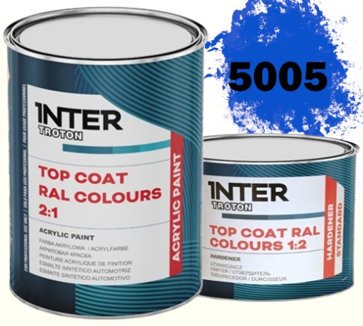 КРАСКА АКРИЛОВАЯ TROTON RAL 5005 СИНИЙ БЛЕСК 1л + ОТВЕРДИТЕЛЬ 0,5л