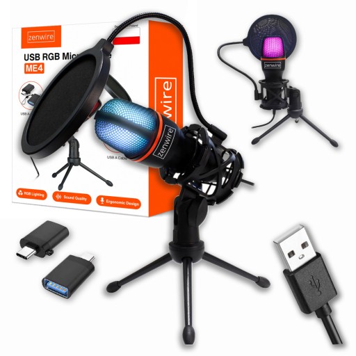 🎤 MEGA OKAZJA! Studyjny Mikrofon USB - Idealny do Gier, Karaoke i Nagrań!
