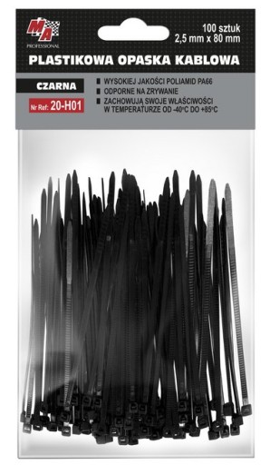 КАБЕЛЬНА Стяжка MA-PROF ЧОРНА 2,5 мм X80