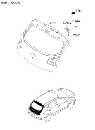 73700A2000 73700a2010 - ЗАДНЯЯ КРЫШКА БАГАЖНИКА KIA CEED 2012-2018 OEM