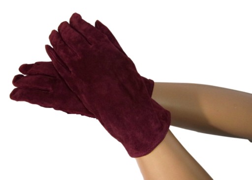 skórzane damskie rękawiczki zamszowe Skóra naturalna L