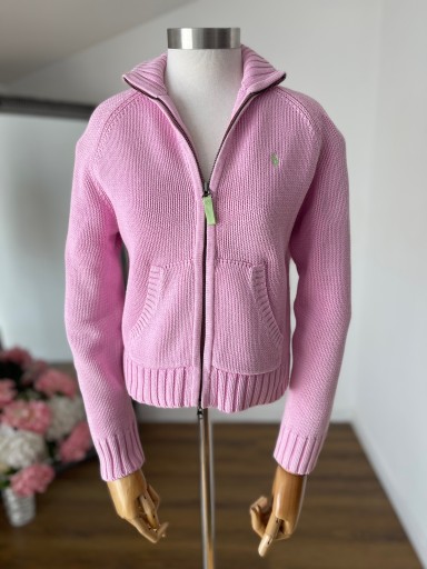 Ralph Lauren różowy bawełniany sweter XS rozpinany w stylu bluzy