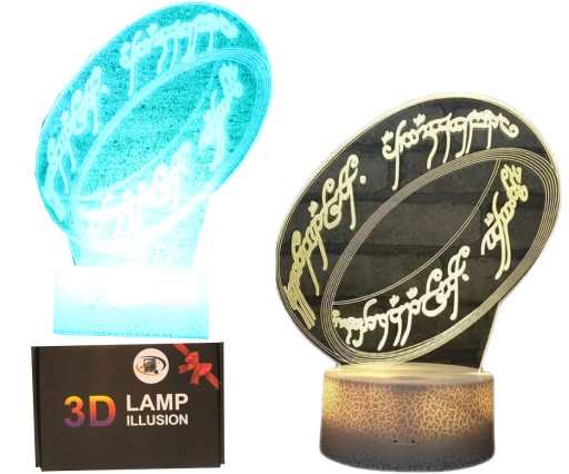 3D USB LED ЛАМПА LORD OF THE RINGS RING REMOTE