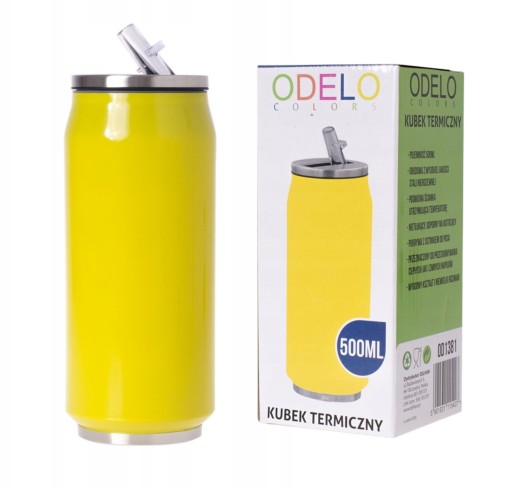 ТЕРМОКРУЖКА БАНКА ЖОВТА 500 МЛ + НАЛІПКА НАЛЕЙКА РІЗНИЙ ВИПАДКОВИЙ НАБІР З 2 ШТ.