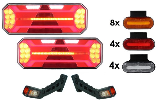 66057 - СВЕТОДИОДНЫЕ ЗАДНИЕ ФОНАРИ TIR ПОЛУПРИЦЕП КОМПЛЕКТ 12-24V